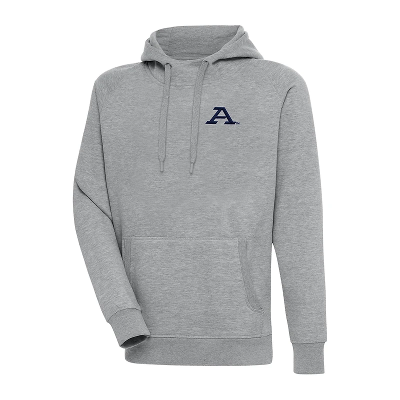 Men's Antigua Heather Gray Akron Zips Big & Tall Victory Raglan Pullover Hoodie