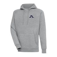 Men's Antigua Heather Gray Akron Zips Big & Tall Victory Raglan Pullover Hoodie