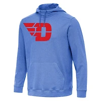Men's Antigua Heather Royal Dayton Flyers Cloud Pullover Hoodie
