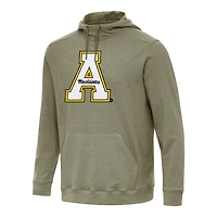 Men's Antigua Heather Olive Appalachian State Mountaineers Cloud Pullover Hoodie