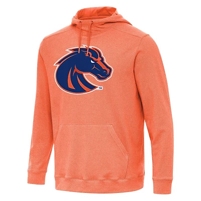 Men's Antigua Heather Orange Boise State Broncos Cloud Pullover Hoodie