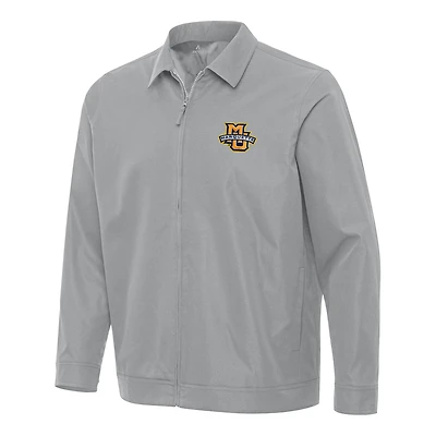Men's Antigua Gray Marquette Golden Eagles Pivot Full-Zip Jacket