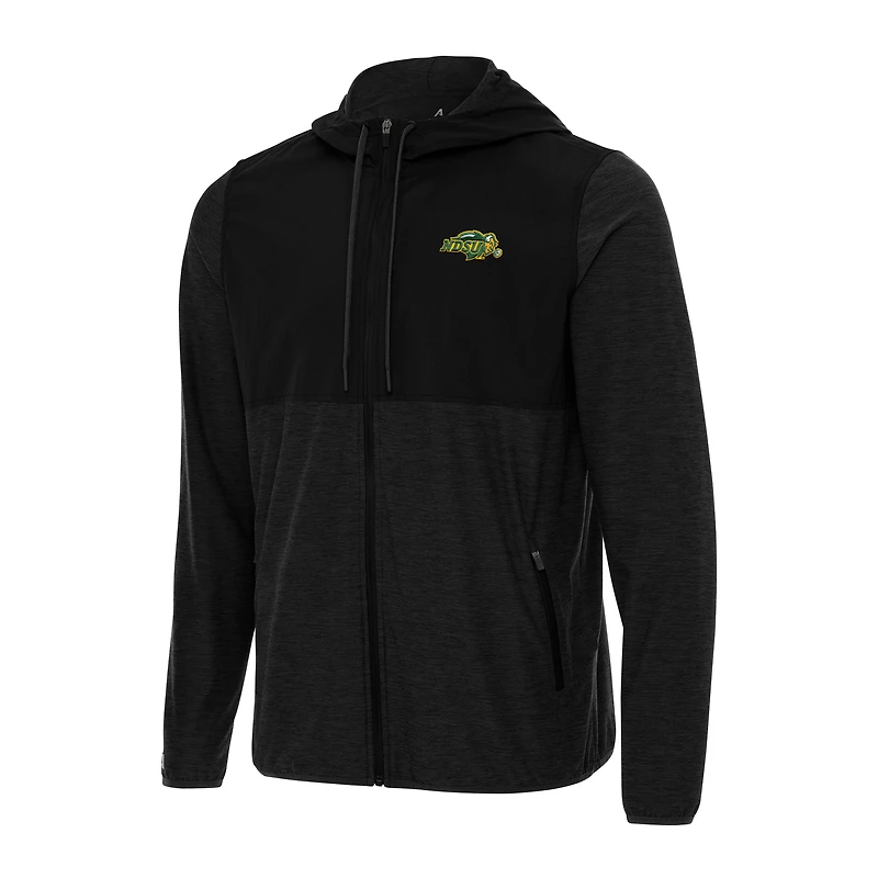 Men's Antigua Black NDSU Bison Sway Full-Zip Hoodie Jacket
