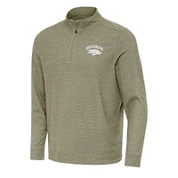 Men's Antigua Olive Nevada Wolf Pack Subtle Quarter-Zip Sweatshirt
