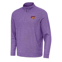 Men's Antigua Heather Purple Northern Iowa Panthers Subtle Quarter-Zip Sweatshirt