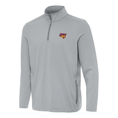 Men's Antigua Gray Northern Iowa Panthers Perilous Quarter-Zip Sweatshirt