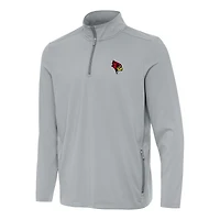 Men's Antigua  Gray Illinois State Redbirds Perilous Quarter-Zip Sweatshirt