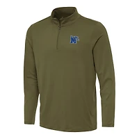 Men's Antigua Olive Memphis Tigers Reprocess Quarter-Zip Top