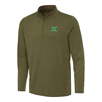 Men's Antigua Olive Marshall Thundering Herd Reprocess Quarter-Zip Top