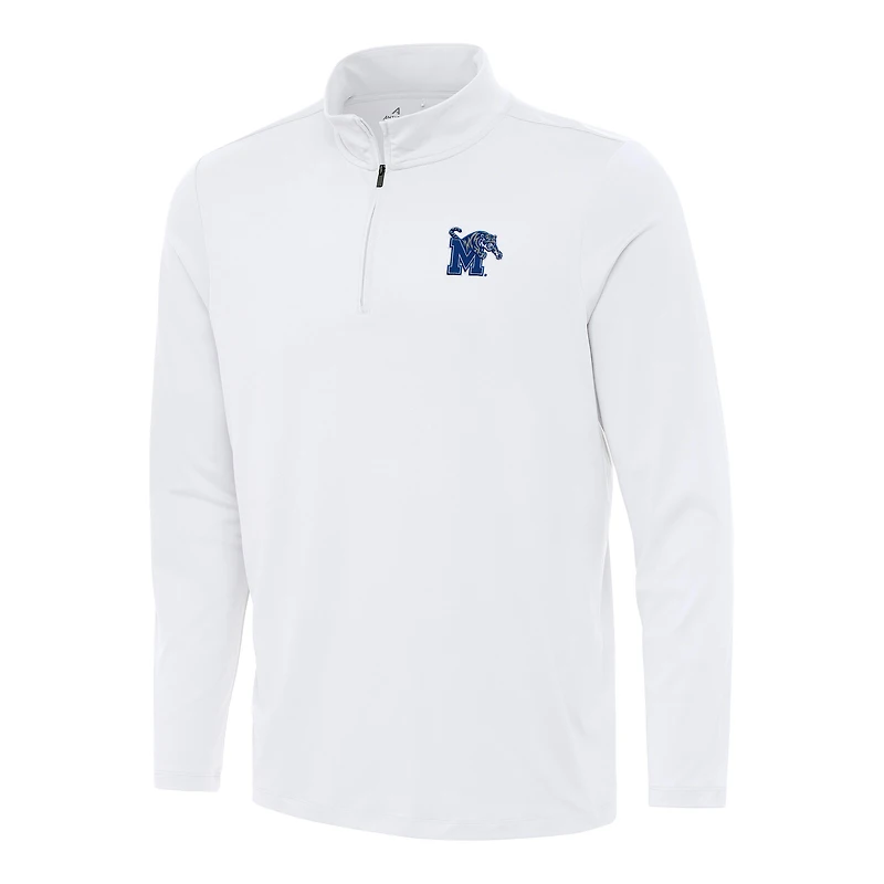 Men's Antigua White Memphis Tigers Reprocess Quarter-Zip Top