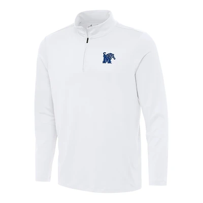 Men's Antigua White Memphis Tigers Reprocess Quarter-Zip Top