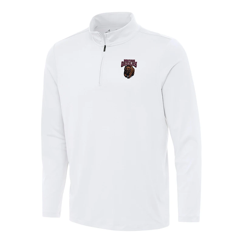 Men's Antigua White Montana Grizzlies Reprocess Quarter-Zip Top
