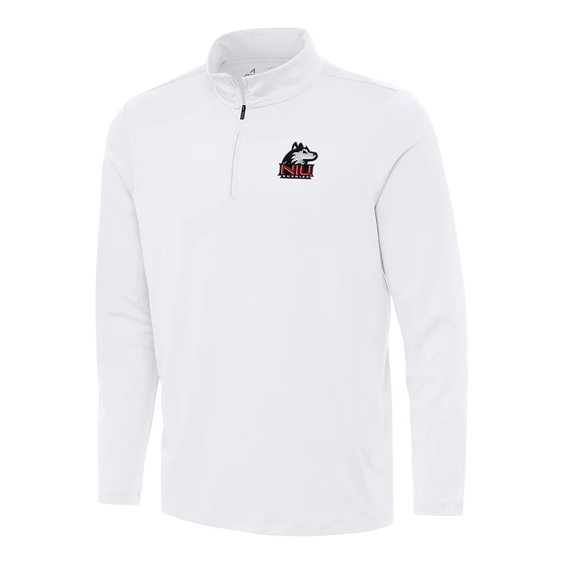 Men's Antigua White Northern Illinois Huskies Reprocess Quarter-Zip Top