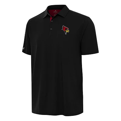 Men's Antigua Black/Red Illinois State Redbirds Era Polo