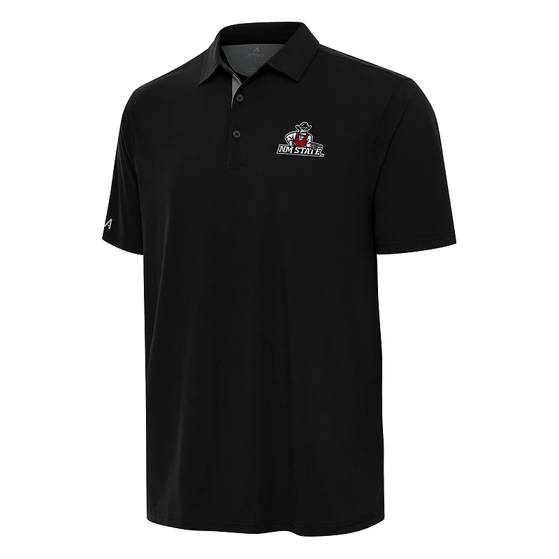 Men's Antigua Black/Gray New Mexico State Aggies Era Polo