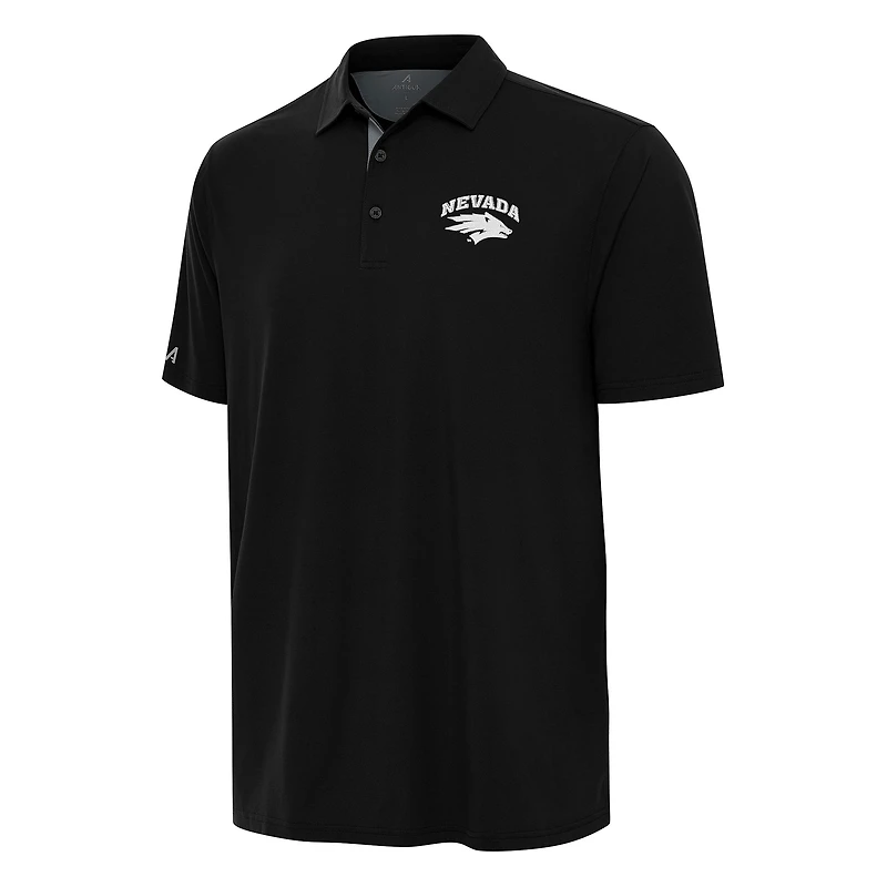 Men's Antigua Black/Gray Nevada Wolf Pack Era Polo