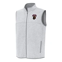 Men's Antigua Heather Gray Montana Grizzlies Fortune Full-Zip Vest