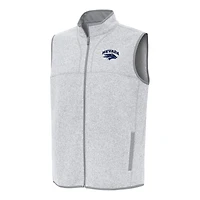 Men's Antigua Heather Gray Nevada Wolf Pack Fortune Full-Zip Vest