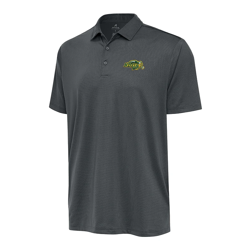 Men's Antigua Charcoal NDSU Bison Ellipse Polo
