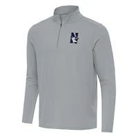 Men's Antigua Gray Northwestern Wildcats Intent Quarter-Zip Top