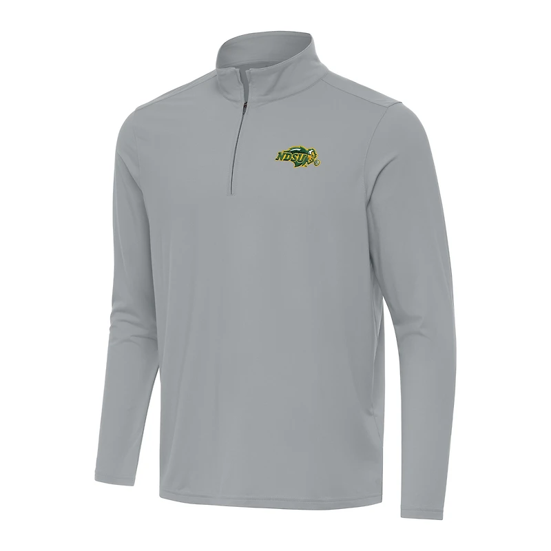 Men's Antigua Gray NDSU Bison Intent Quarter-Zip Top