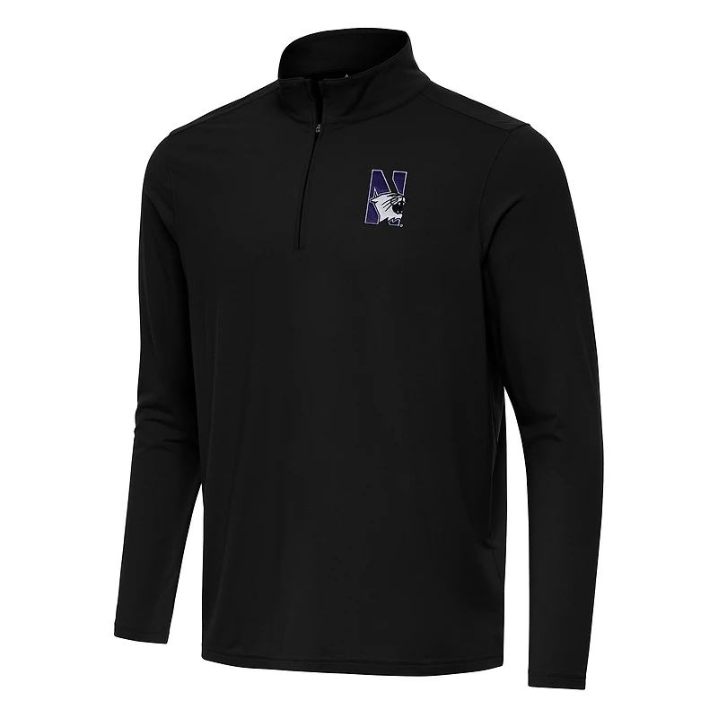 Men's Antigua Black Northwestern Wildcats Intent Quarter-Zip Top
