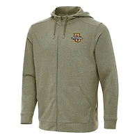 Men's Antigua Heather Olive Marquette Golden Eagles Effortless Full-Zip Hoodie Jacket