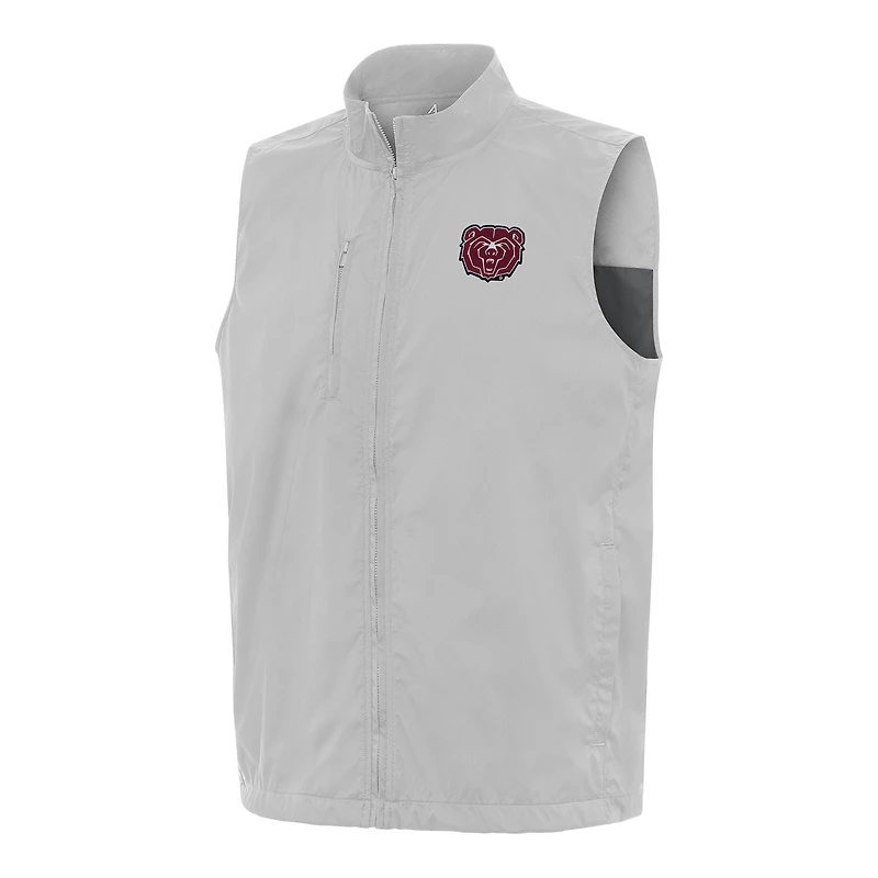 Men's Antigua  Heather Gray Missouri State University Bears Brisk Full-Zip Vest