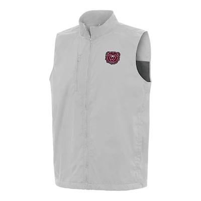 Men's Antigua  Heather Gray Missouri State University Bears Brisk Full-Zip Vest