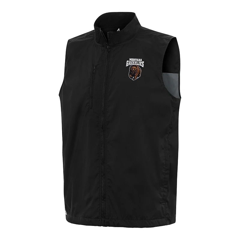Men's Antigua  Black Montana Grizzlies Brisk Full-Zip Vest