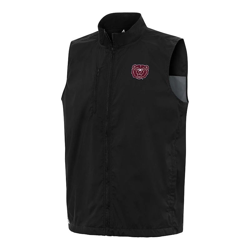Men's Antigua  Black Missouri State University Bears Brisk Full-Zip Vest