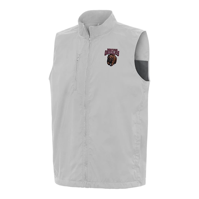 Men's Antigua  Heather Gray Montana Grizzlies Brisk Full-Zip Vest