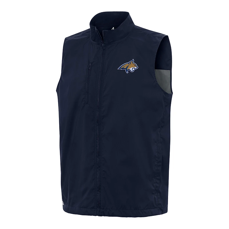 Men's Antigua  Navy Montana State Bobcats Brisk Full-Zip Vest