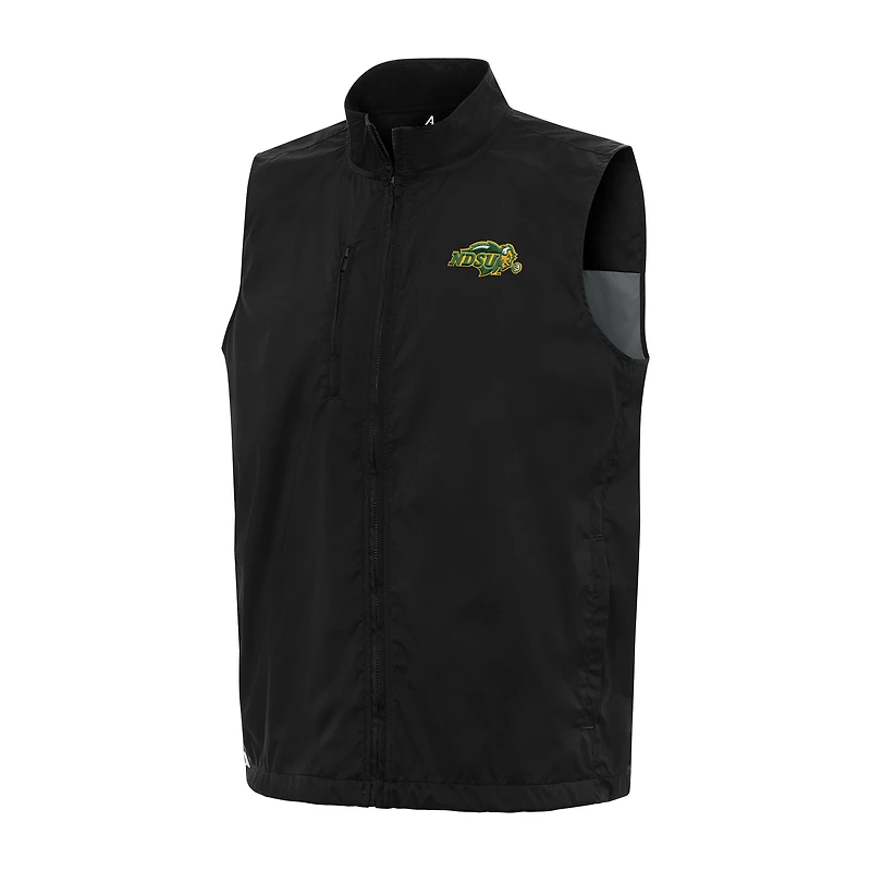 Men's Antigua  Black NDSU Bison Brisk Full-Zip Vest