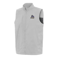 Men's Antigua  Heather Gray James Madison Dukes Brisk Full-Zip Vest