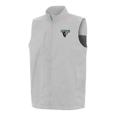 Men's Antigua  Heather Gray Maine Black Bears Brisk Full-Zip Vest