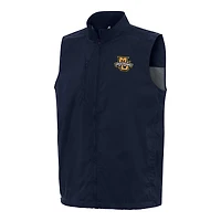 Men's Antigua  Navy Marquette Golden Eagles Brisk Full-Zip Vest