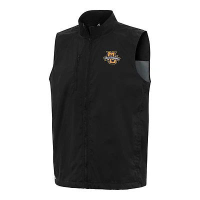 Men's Antigua  Black Marquette Golden Eagles Brisk Full-Zip Vest