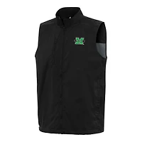 Men's Antigua  Black Marshall Thundering Herd Brisk Full-Zip Vest