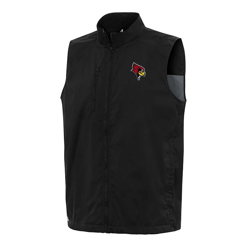 Men's Antigua  Black Illinois State Redbirds Brisk Full-Zip Vest