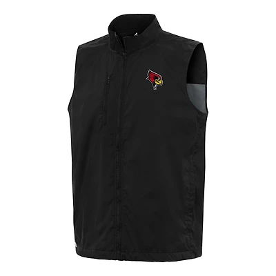 Men's Antigua  Black Illinois State Redbirds Brisk Full-Zip Vest