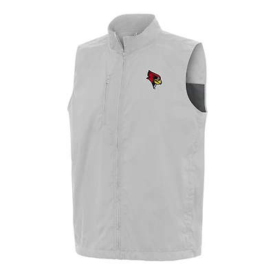 Men's Antigua  Heather Gray Illinois State Redbirds Brisk Full-Zip Vest