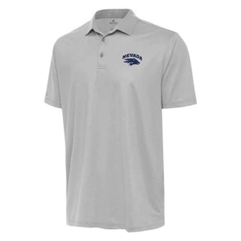Men's Antigua Gray/White Nevada Wolf Pack Rings Polo
