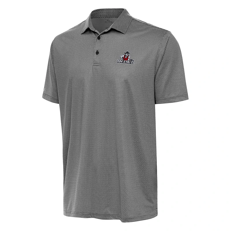 Men's Antigua Black/White New Mexico State Aggies Rings Polo