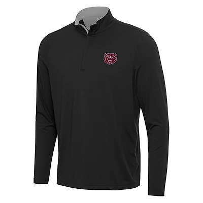 Men's Antigua Black/Gray Missouri State University Bears Content Quarter-Zip Pullover Top