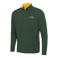 Men's Antigua Green/Gold NDSU Bison Content Quarter-Zip Pullover Top