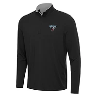 Men's Antigua Black/Gray Maine Black Bears Content Quarter-Zip Pullover Top