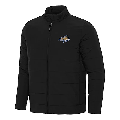 Men's Antigua Black Montana State Bobcats Swelter Full-Zip Puffer Jacket