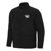 Men's Antigua Black Nevada Wolf Pack Swelter Full-Zip Puffer Jacket