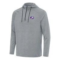 Men's Antigua Heather Gray North Alabama Lions Spikes Raglan Quarter-Zip Hoodie